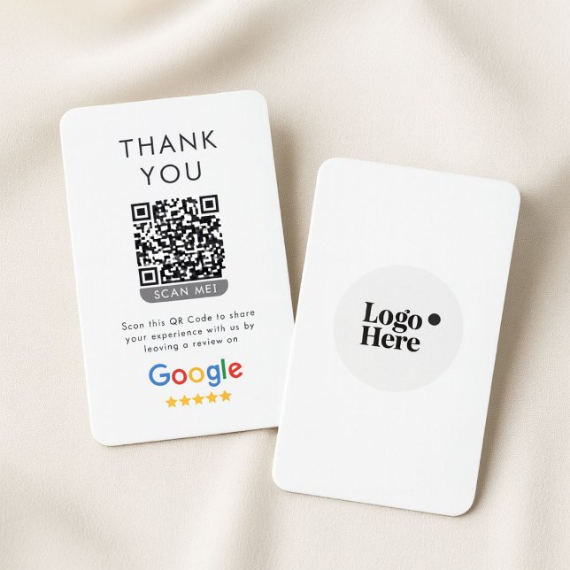 5-stjärnig Google-recension med tack och QR-kod Visitkort (Skapare uppladdad)