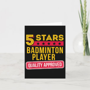 5 Stjärnor Badminton Spelare - Rolig Racquet Sport Kort