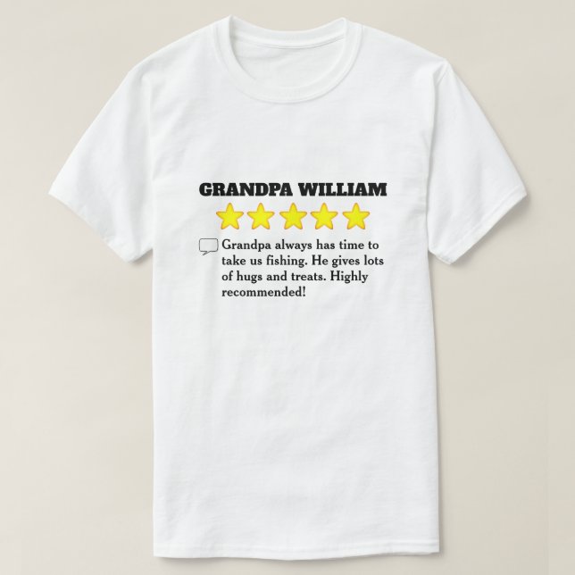 5 stjärnor Grandpa Review T-Shirt (Design framsida)
