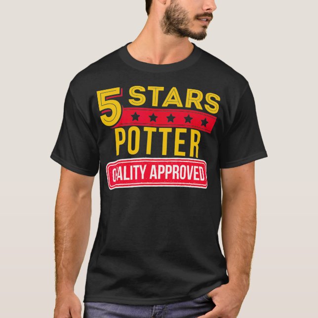 5 stjärnor Potter Funny pottery Earthenware Gift T Shirt (Framsida)