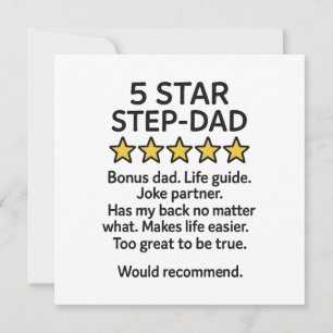 5 stjärnor, steg-Pappa Kort