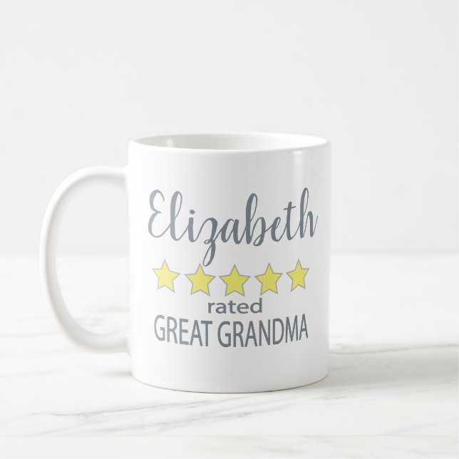 5 stjärnor Underbar mormor Kaffemugg (Vänster)