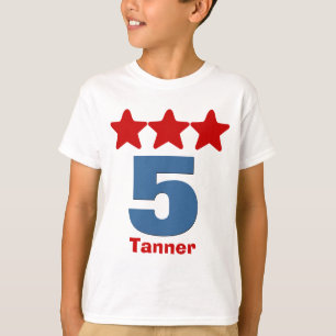 5 stora födelsedagpojkestjärnor numrerar t shirt