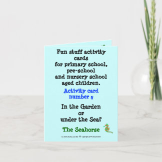 5 storlekt provtagningskort för sjöhäst - notera d kort