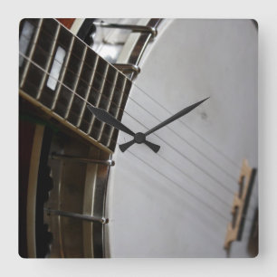 5 Sträng Banjo Wall Clock Fyrkantig Klocka