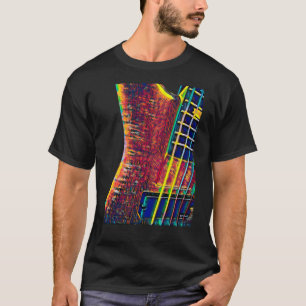 5 stränga sten för metall för elbasmusikerspela t shirt