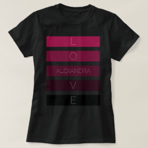 5 Svart Rand-övertoning för Lila, anpassad Namn T Shirt