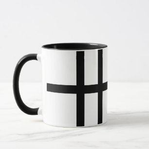 5 Svartvit Linjer med 5 Bisected Mugg
