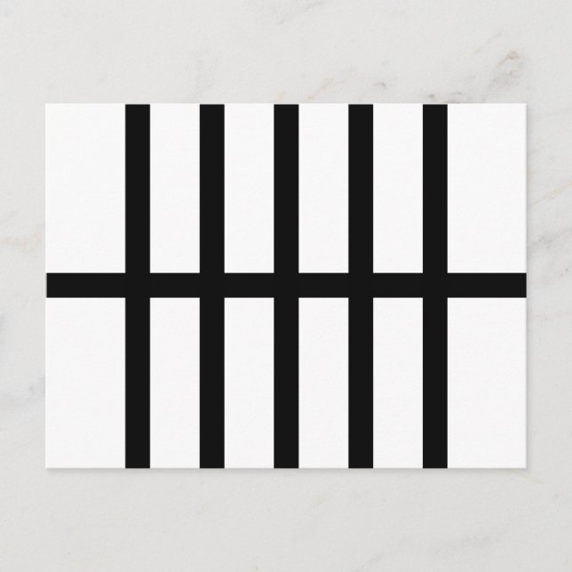 5 Svartvit Linjer med 5 Bisected Vykort (Framsida)