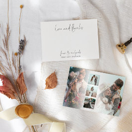 5 Tack för Photo Namn Script Bröllop Newlyed Kärle Kort