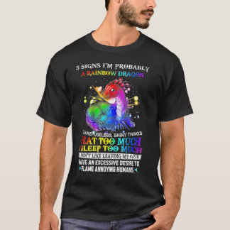 5 Tecken Im troligen A Rainbow Dragon I Hoard Usel T Shirt