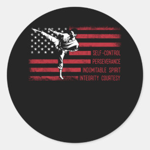 5 Tenets American Taekwondo Fighting Runt Klistermärke