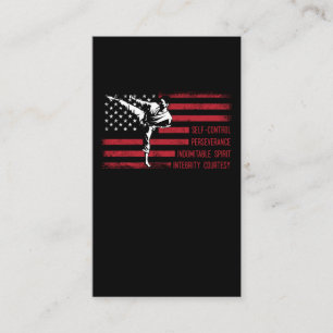 5 Tenets American Taekwondo Fighting Visitkort
