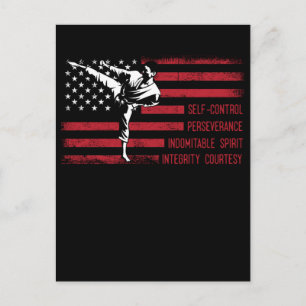 5 Tenets American Taekwondo Fighting Vykort