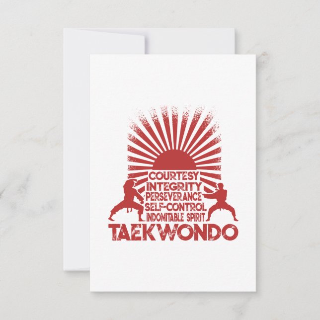 5 Tenets of Taekwondo Tack Kort (Framsida)