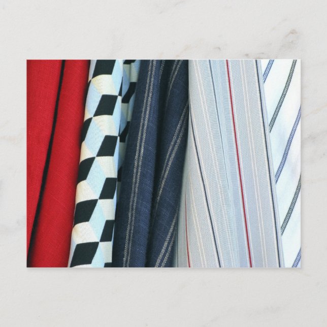 5 textilier med geometriskt Mönster Vykort (Framsida)