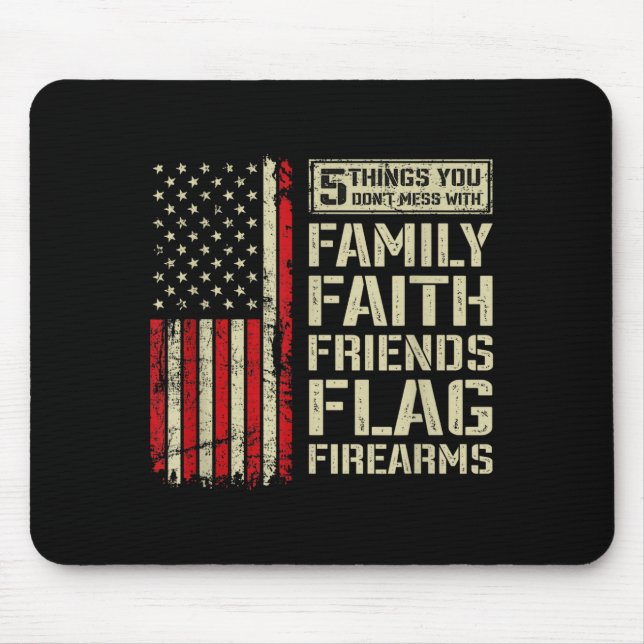 5 Things Don't Mess With Family Faith Friends Flag Musmatta (Framsidan)