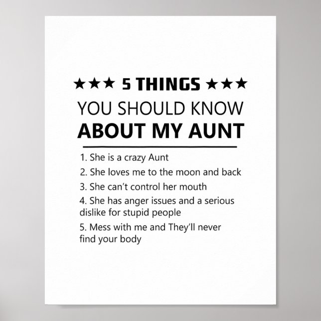 5 Things You Should Know About My Aunt Niece Nephe Poster (Framsidan)