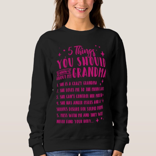 5 Things You Should Know About My Grandma  8 T Shirt (Framsida)