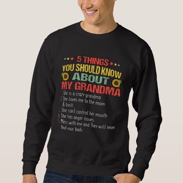 5 Things You Should Know About My Grandma Sunflowe Lång Ärmad Tröja (Framsida)