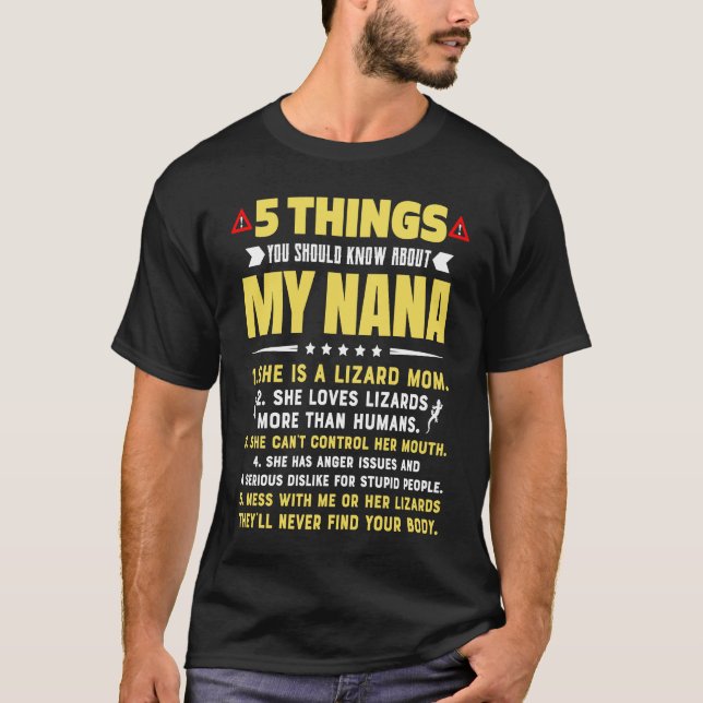 5 Things You Should Know About My Lizard Mom Grand T Shirt (Framsida)