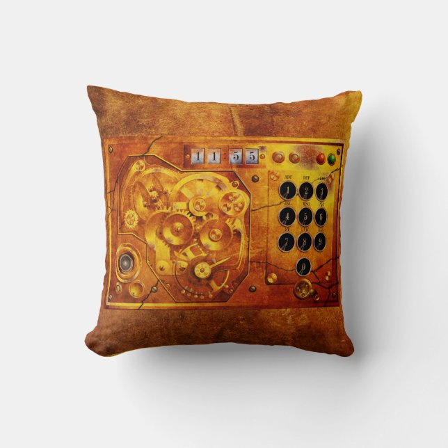5 till 12 Steampunk klocka Grunge Kudde (Framsida)