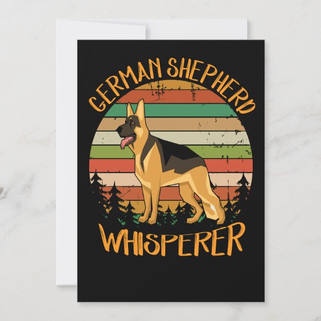 5 tyska herdehund viskare vintage inbjudningar (Framsida)