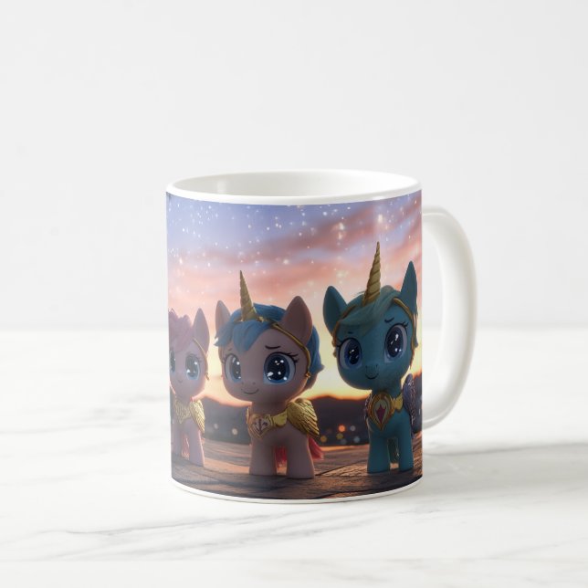 5 Unicorn i guld-kaffe Mugg (Framsida höger)