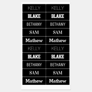 5 unika svartvitt för Namn Klistermärke