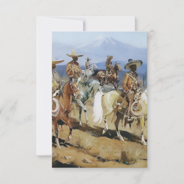5 Vaqueros on Horseback av Edward Borein Tack Kort (Framsida)