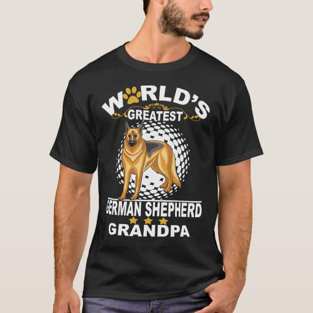 5 Världens Bästa Tysk Shepherd Farfar T Shirt (Framsida)