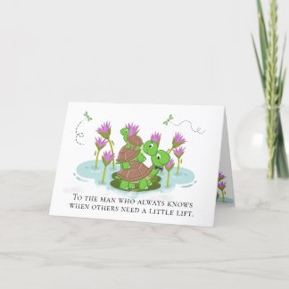 5"x7"-sköldpadda Lyfter andra Fars dag-kort Kort