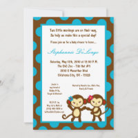5 x7Jungle Gym Monkey Dance Baby Shower-inbjudan