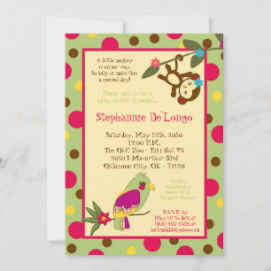 5 x7Jungle Gym Monkey Dance Baby Shower-inbjudan Inbjudningar