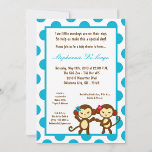 5 x7Jungle Gym Monkey Dance Baby Shower-inbjudan Inbjudningar