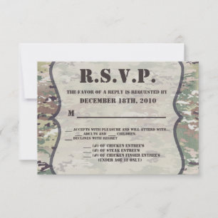 5 x 3,5 R.S.V.P. Card Army Luft Force OCP Camo Uni Inbjudningar