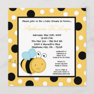 5 x 5 Buzzin Honung Humla Baby Shower-inbjudan Inbjudningar
