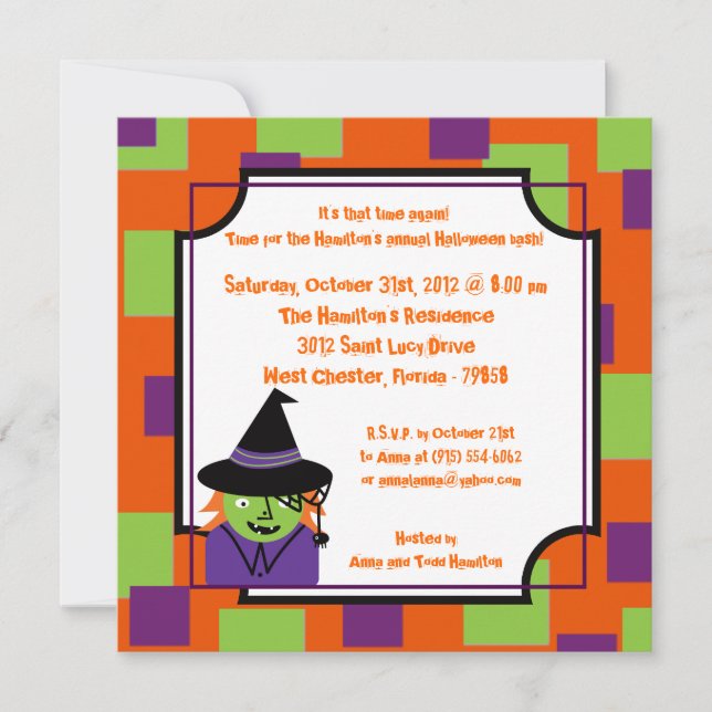 5 x 5 Cute Creatures Halloween fest-inbjudan Inbjudningar (Framsida)