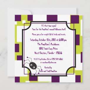 5 x 5 Witchy Ways Lila Halloween fest inbjudan