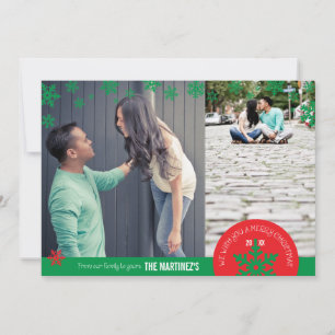 5 x 7 2 Photo Snowflake-fotokort Julkort