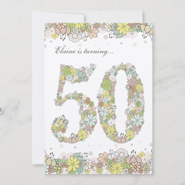 5 x 7 50:e Födelsedagsfestens inbjudan till naturb (Framsida)