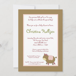 5 x 7 Abby's Farm Rosa Barn Baby Shower-inbjudan Inbjudningar