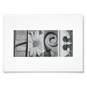 5 x 7 Alphabet Brev Photography Hope Skriv ut Fototryck