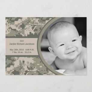 5 x 7 ARMY ACU Camo Camo Photo Birth-meddelande Meddelande
