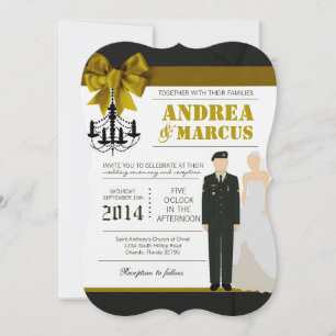 5 x 7 ARMY Bride Uniform bröllopsinbjudan Inbjudningar
