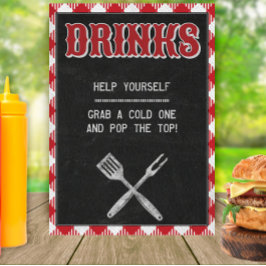 5 x 7 BAB BQ Birthday Drinks Bord Sign Poster
