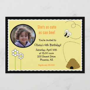 5 x 7 Bin Lycklig *FOTO* Birthday-inbjudningskort Inbjudningar