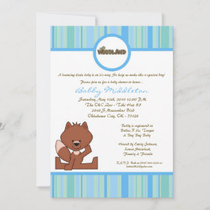 5 x 7 Blue Boy Woodland Fox Baby Shower-inbjudan Inbjudningar