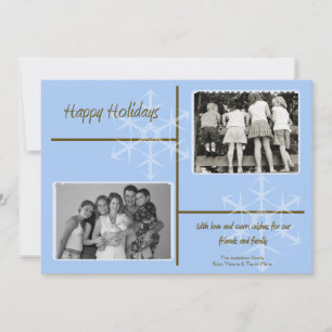 5 x 7 Blue & Brown Snowflake PHOTO-julkort Julkort