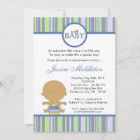 5 x 7 Blue Latino Pojke Baby Shower-inbjudan